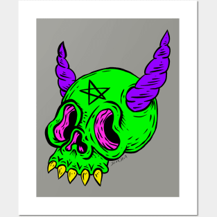 Devil skull Posters and Art